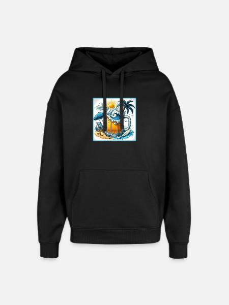 Beer & Beach – Les vacances parfaites - Sweat à capuche unisexe Stanley/Stella Oversized - noir