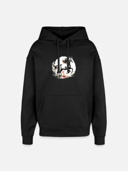 Chinesisches Sternzeichen Pferd - Oversized Unisex Hoodie von Stanley/Stella - Schwarz