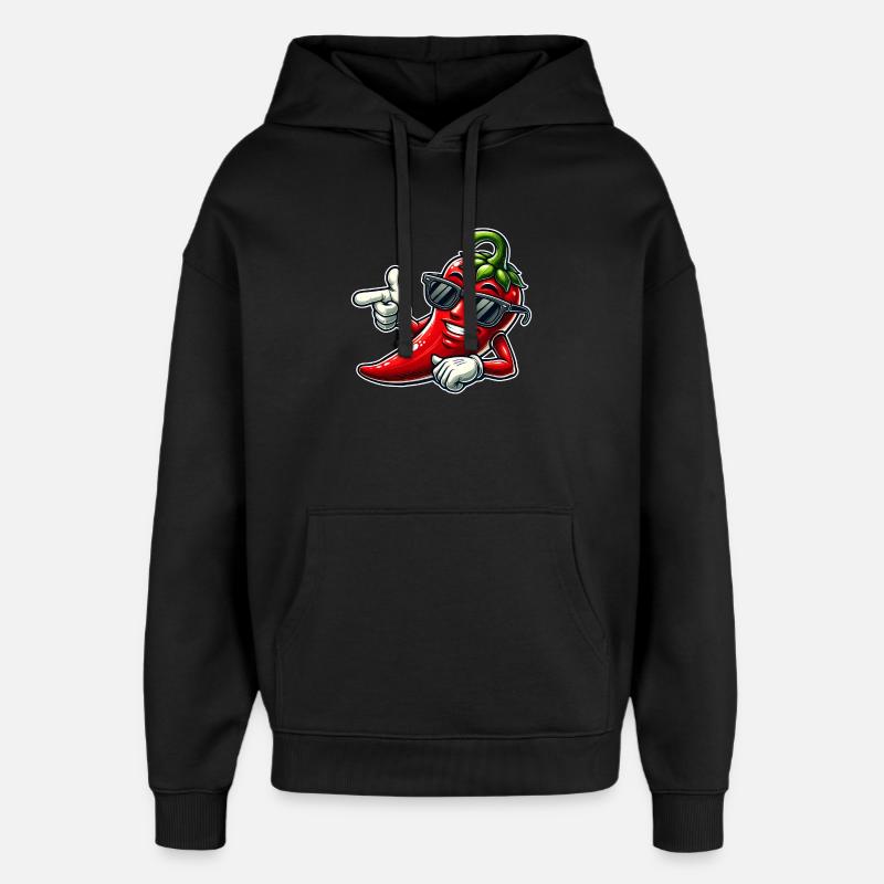 Piment frais - Sweat à capuche unisexe Stanley/Stella Oversized - noir