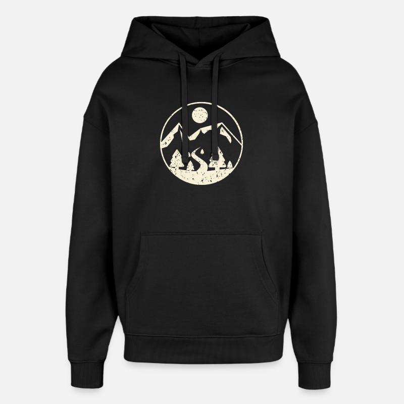 Kreis Bergszene - Oversized Unisex Hoodie von Stanley/Stella - Schwarz