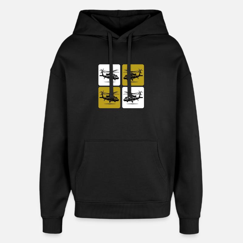 Hélicoptère de l’Armée – Militaire - Sweat à capuche unisexe Stanley/Stella Oversized - noir