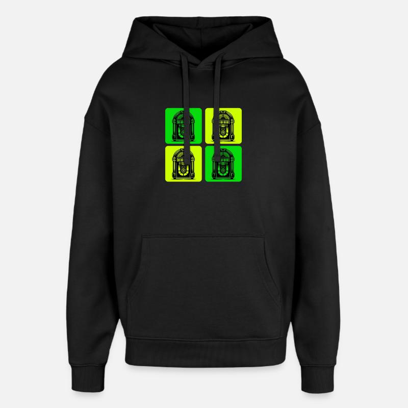 Retro Jukebox Style - Oversized Unisex Hoodie von Stanley/Stella - Schwarz