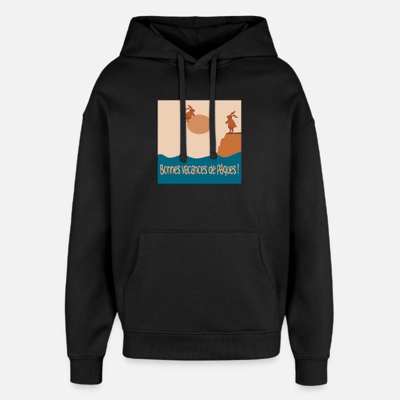 Bonnes vacances de Pâques - Sweat à capuche unisexe Stanley/Stella Oversized - noir