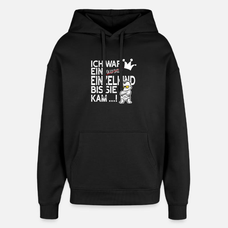 Einzelkind war gestern – Schwester kam! - Oversized Unisex Hoodie von Stanley/Stella - Schwarz