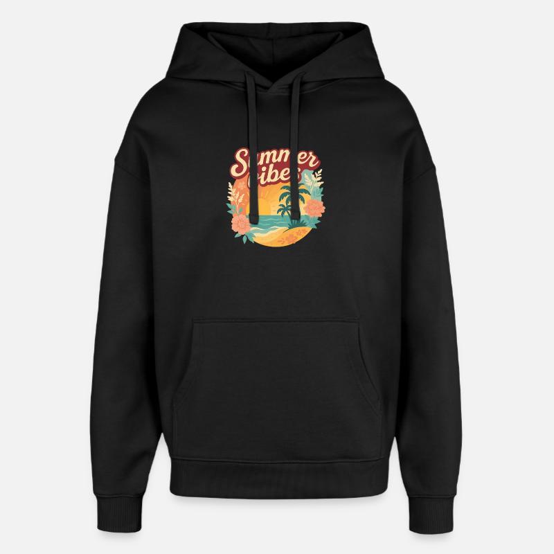 Summer Vibes,Chemise d’été - Sweat à capuche unisexe Stanley/Stella Oversized - noir