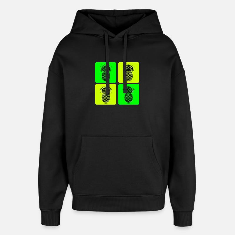 Pop Art Ananas - Sweat à capuche unisexe Stanley/Stella Oversized - noir