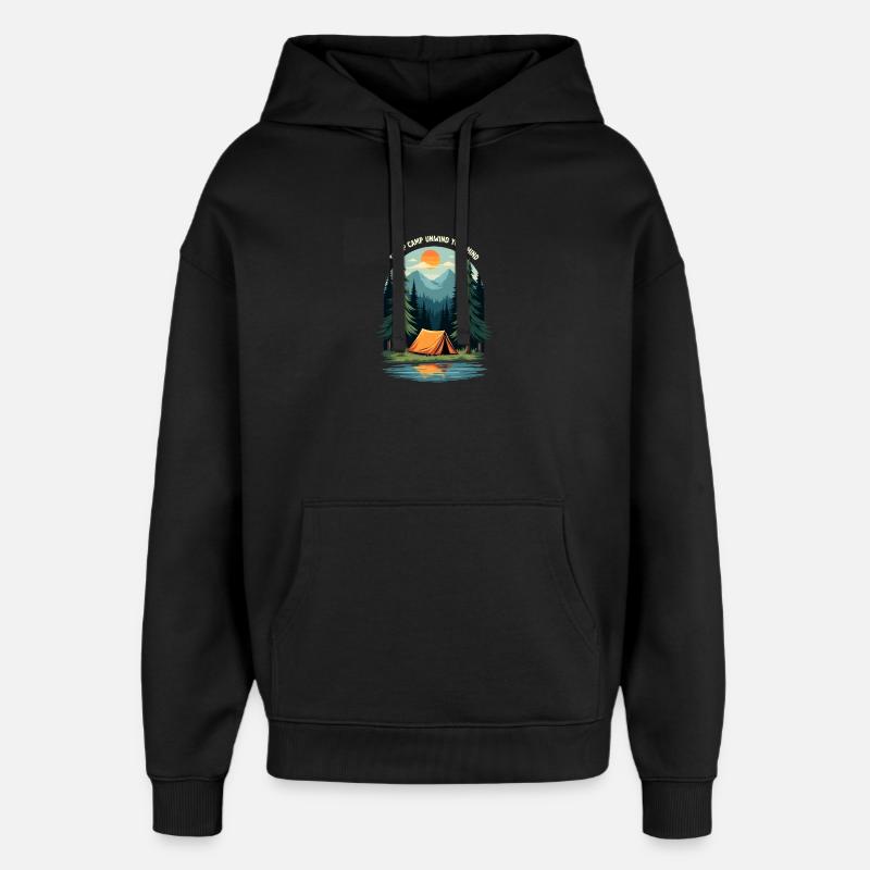 Camping Love - détendez votre - Sweat à capuche unisexe Stanley/Stella Oversized - noir