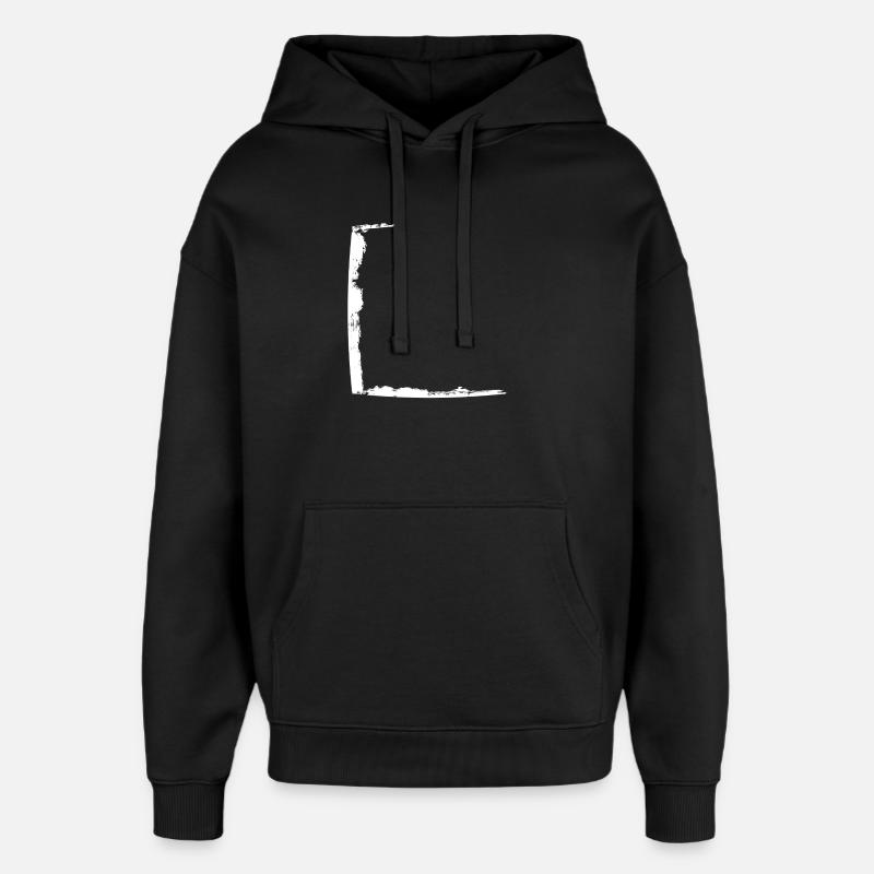 Half frame dirty white - Oversized Unisex Hoodie by Stanley/Stella - black