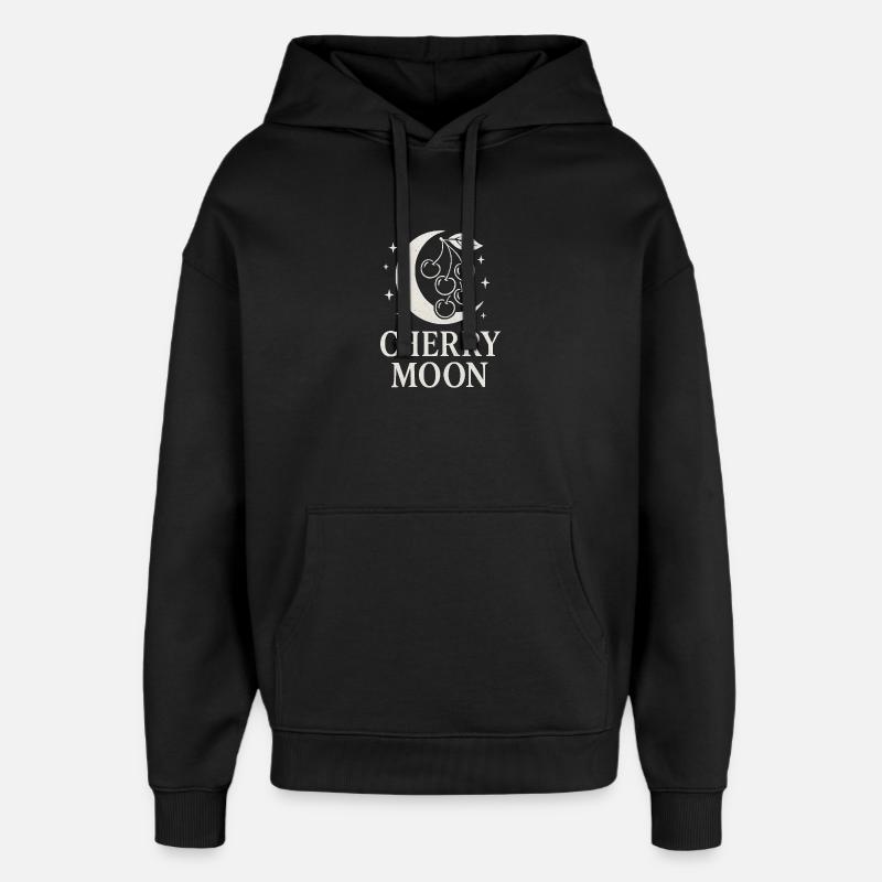 Cherry Moon – Mystik trifft Frucht (Kirsche) - Oversized Unisex Hoodie von Stanley/Stella - Schwarz