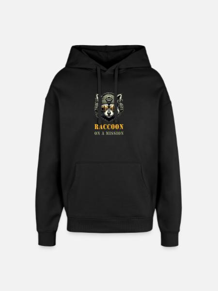 Waschbär in Mission - Oversized Unisex Hoodie von Stanley/Stella - Schwarz