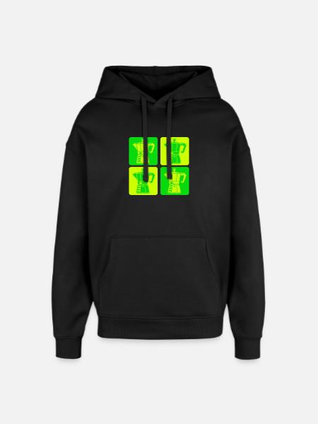 Retro Espresso Maker Pop Art - Oversized Unisex Hoodie by Stanley/Stella - black