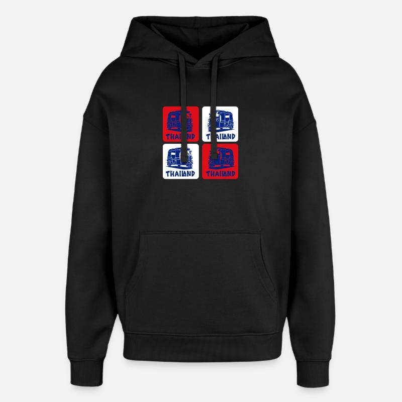 Thaïlande Tuk Tuk Design - Sweat à capuche unisexe Stanley/Stella Oversized - noir