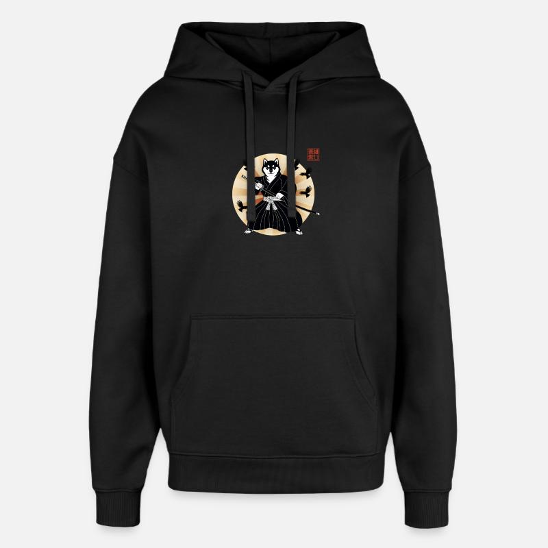 Shiba Samurai - Oversized Unisex Hoodie von Stanley/Stella - Schwarz
