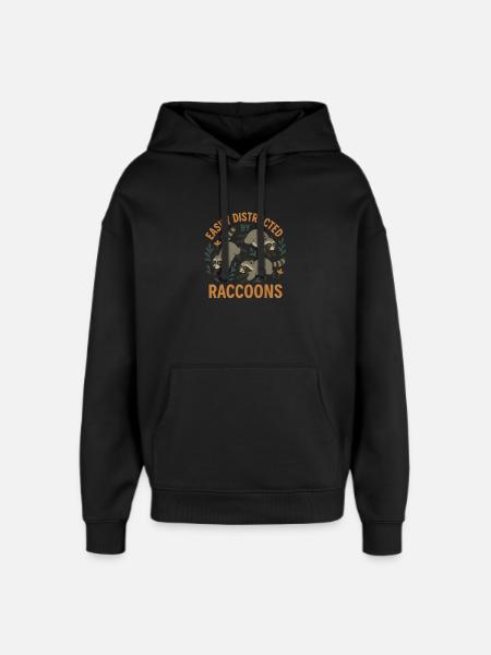 Équipe 🦝🔥🌲 du Camping Chaos - Sweat à capuche unisexe Stanley/Stella Oversized - noir