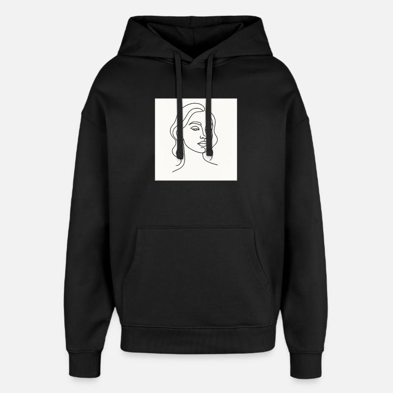 Die gezeichnete Lady - Oversized Unisex Hoodie von Stanley/Stella - Schwarz
