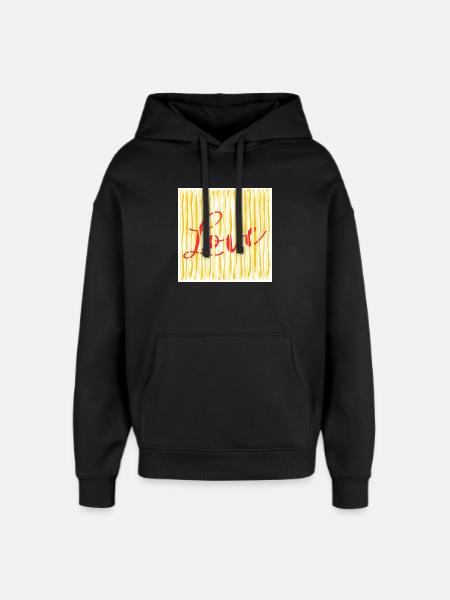 LOVE PASTA SPAGHETTI COOKING - Oversized Unisex Hoodie by Stanley/Stella - black