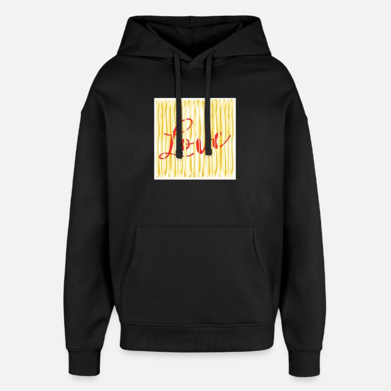LOVE PASTA SPAGHETTI COOKING - Oversized Unisex Hoodie by Stanley/Stella - black