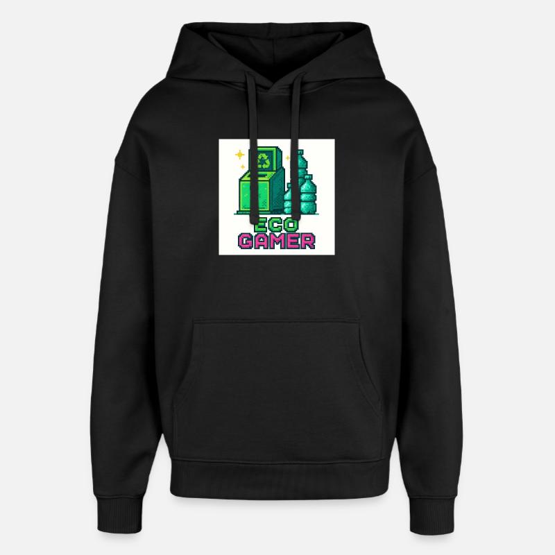 Pixel Eco Gamer Design - Oversized Unisex Hoodie von Stanley/Stella - Schwarz