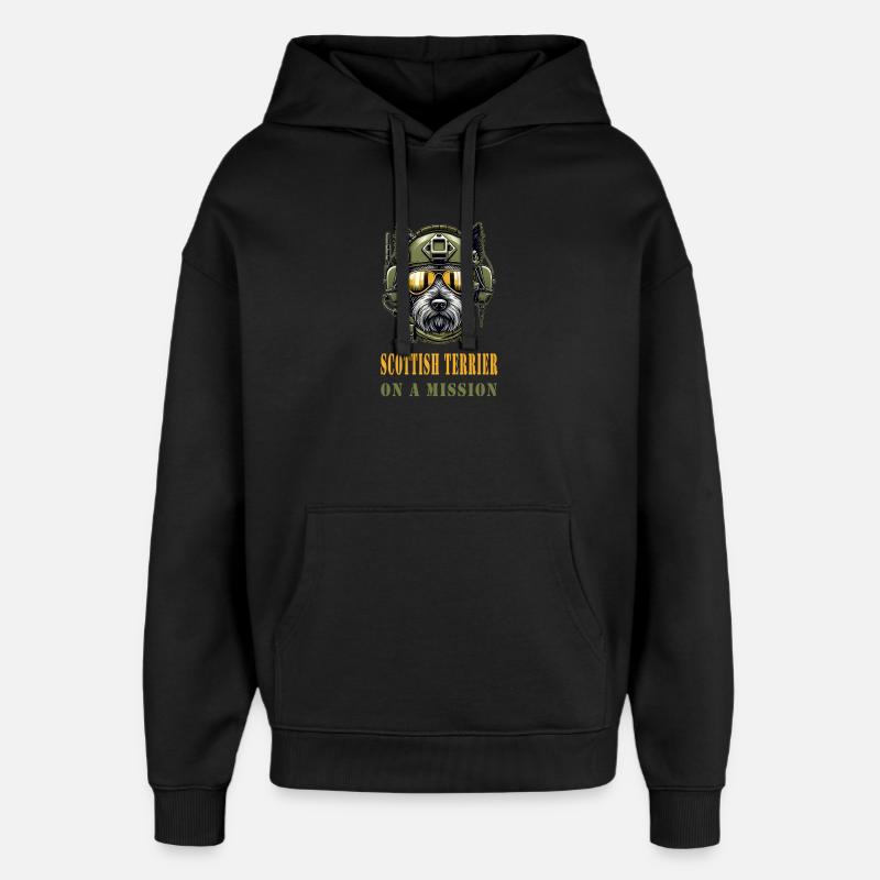Terrier écossais en mission - Militaire - Sweat à capuche unisexe Stanley/Stella Oversized - noir