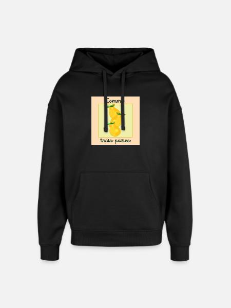 Haut comme trois poires - Sweat à capuche unisexe Stanley/Stella Oversized - noir