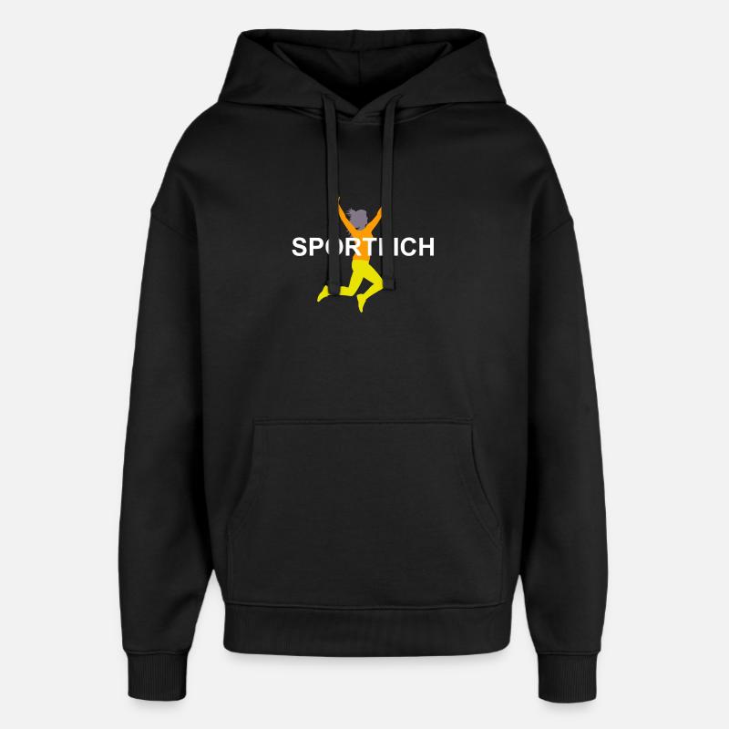 Dynamische Sprinterin Illustration - Oversized Unisex Hoodie von Stanley/Stella - Schwarz
