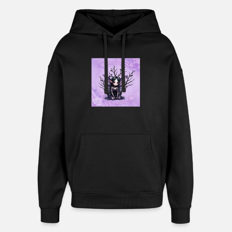 Vampire fée fille sur arbre sombre - Sweat à capuche unisexe Stanley/Stella Oversized - noir