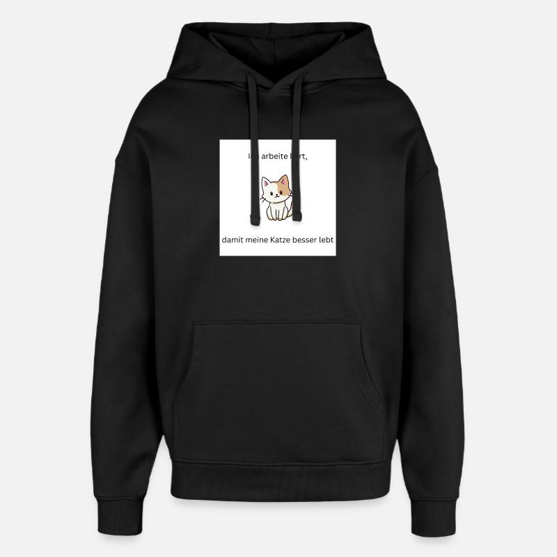 Tout pour votre chat - Sweat à capuche unisexe Stanley/Stella Oversized - noir