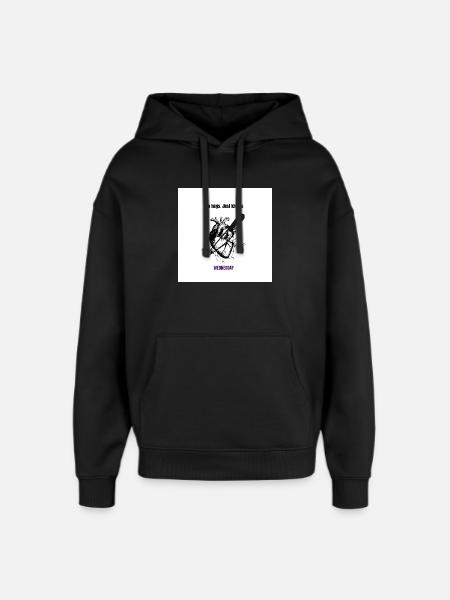 No hugs, just knives. WEDNESDAY - Oversized Unisex Hoodie by Stanley/Stella - black