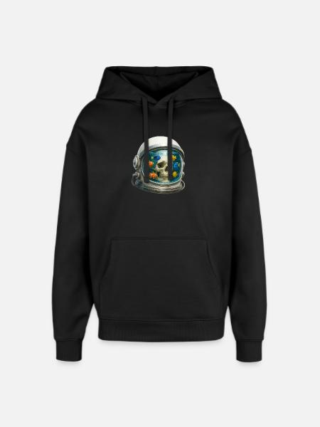 Astronautenhelm Aquarium Kunst mit Fischen - Oversized Unisex Hoodie von Stanley/Stella - Schwarz