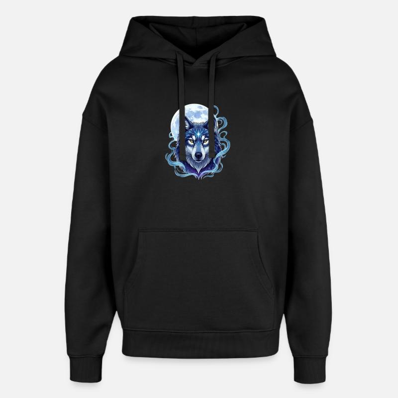 Wolf - Oversized Unisex Hoodie by Stanley/Stella - black