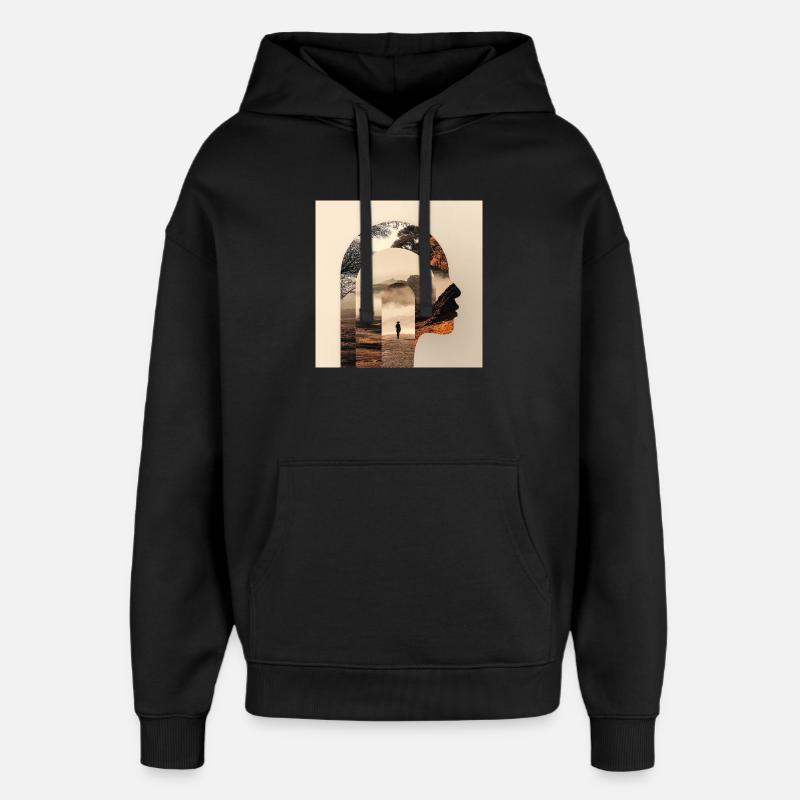 Silhouette Nature Counseling Design - Oversized Unisex Hoodie von Stanley/Stella - Schwarz