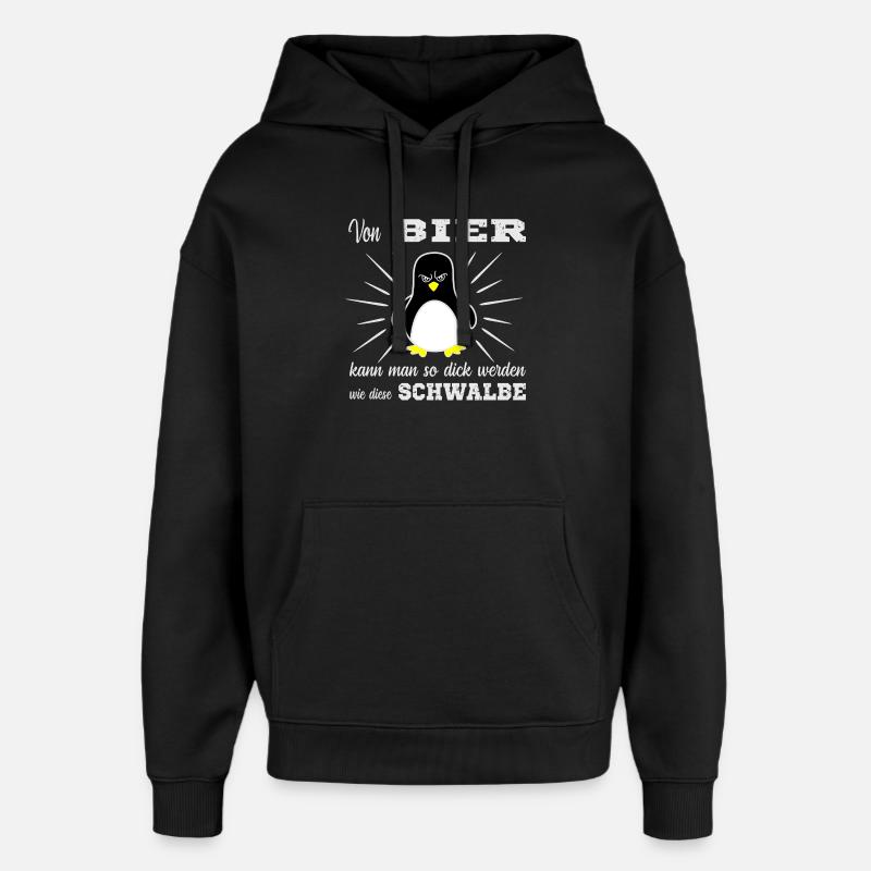 Bier Pinguin - Oversized Unisex Hoodie von Stanley/Stella - Schwarz