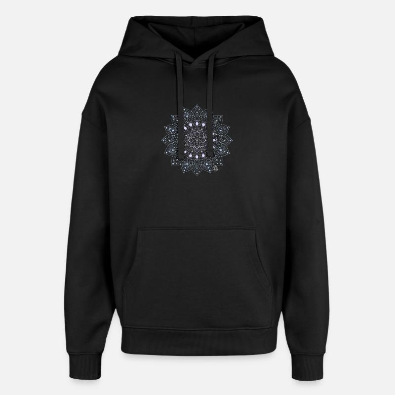 Geometric Mandala Pattern - Oversized Unisex Hoodie by Stanley/Stella - black