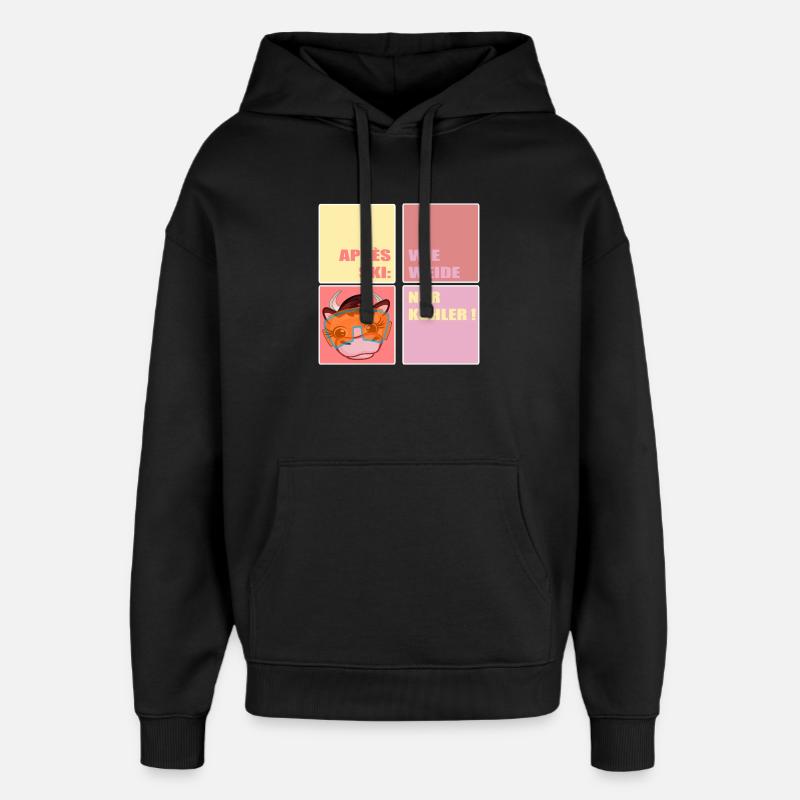 APRÈS-SKI SKI VACHE DRÔLE - Sweat à capuche unisexe Stanley/Stella Oversized - noir