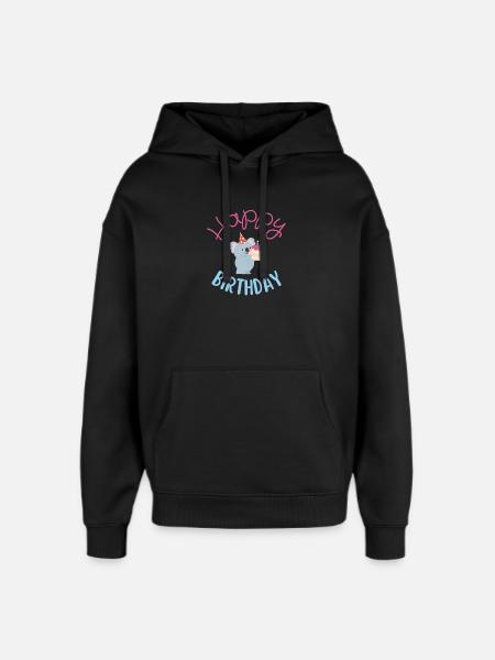 Happy birthday  - Sweat à capuche unisexe Stanley/Stella Oversized - noir