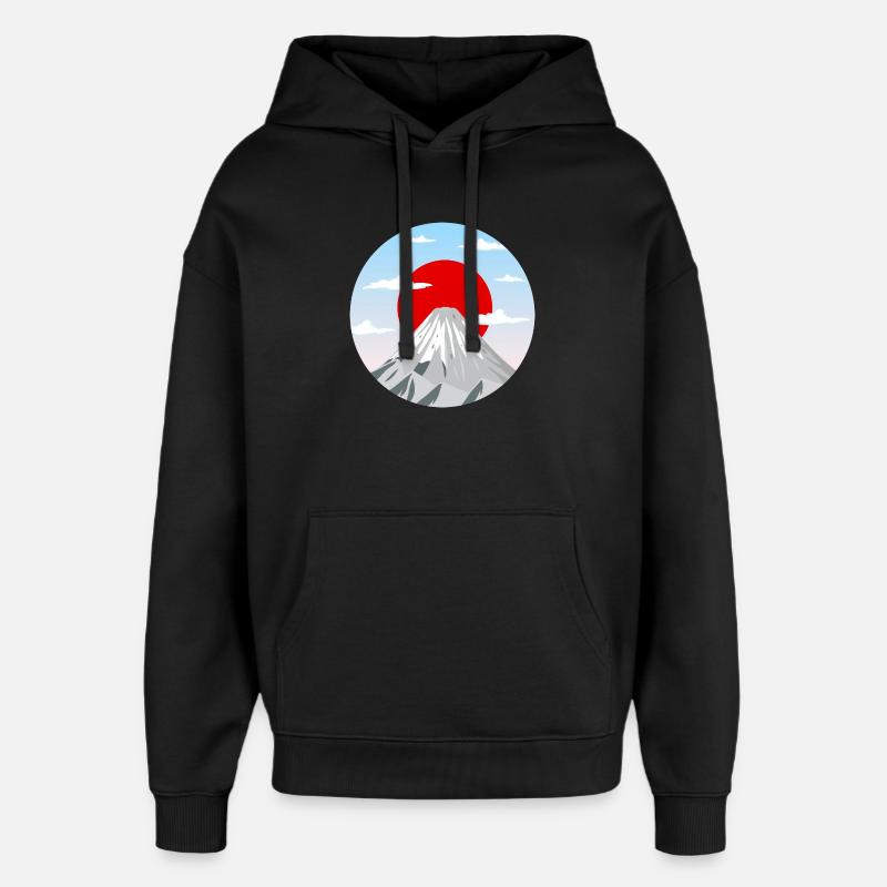 Berg Fuji Kunstgrafik - Oversized Unisex Hoodie von Stanley/Stella - Schwarz
