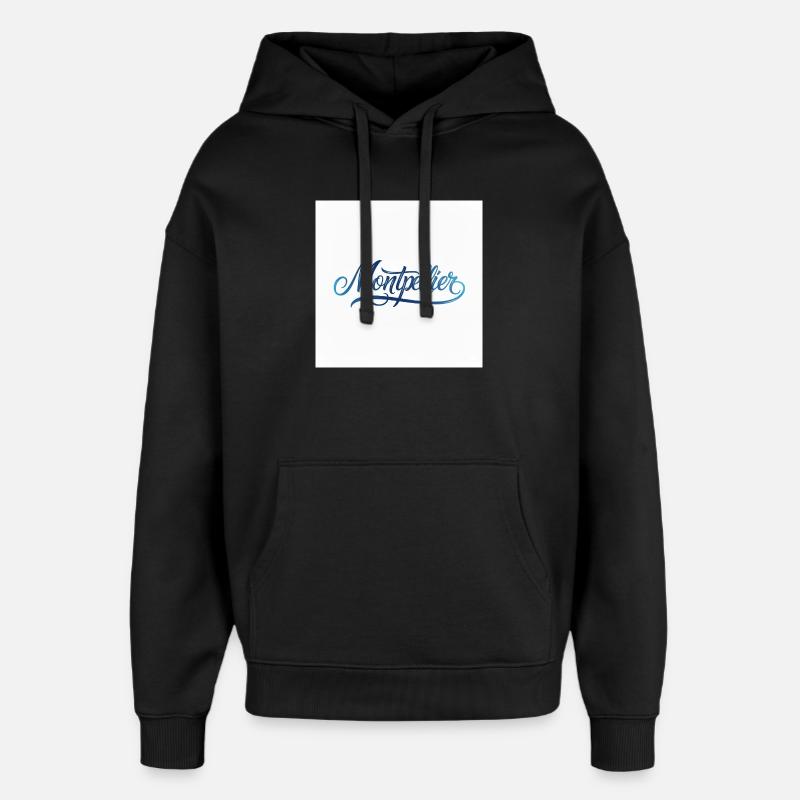 Lettrage à la main de Montpellier - Sweat à capuche unisexe Stanley/Stella Oversized - noir