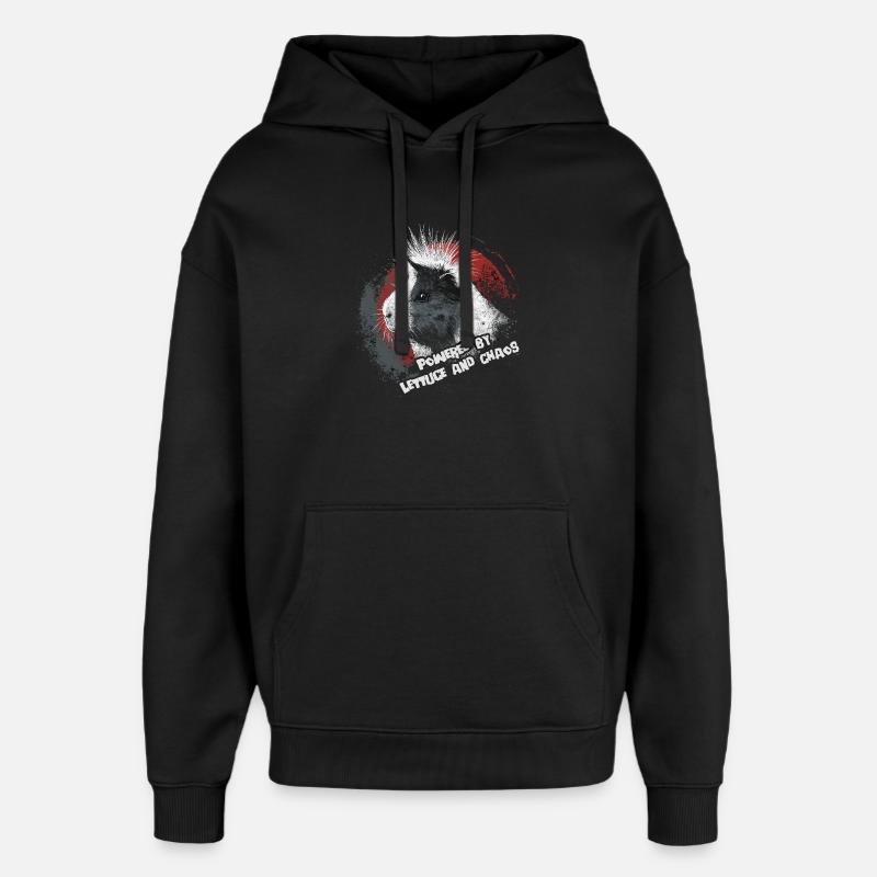 Guinea pig with funny saying - Oversized Unisex Hoodie by Stanley/Stella - black