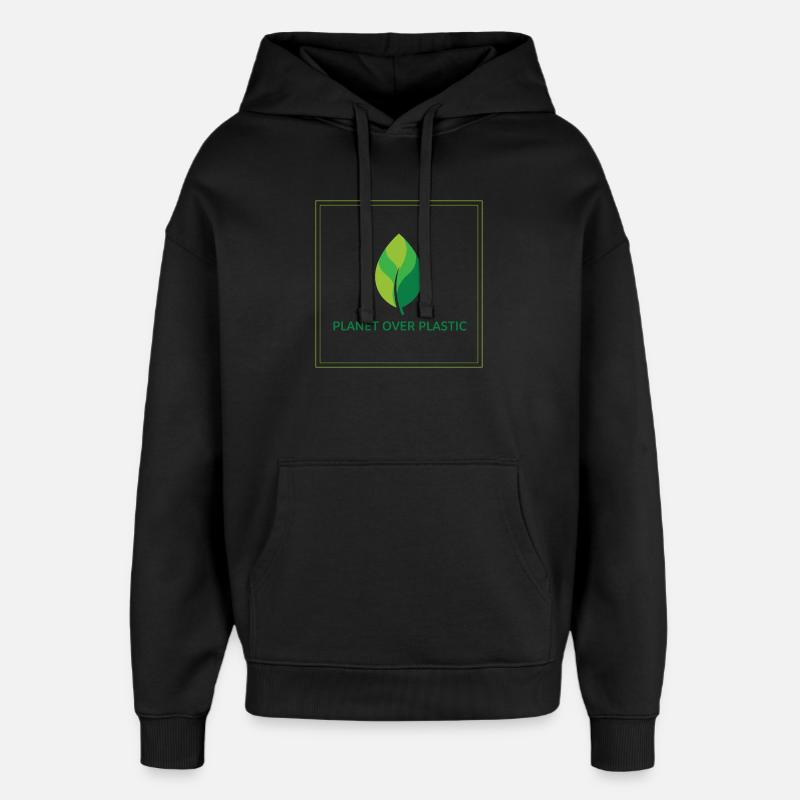 La planète plutôt que le plastique - Sweat à capuche unisexe Stanley/Stella Oversized - noir