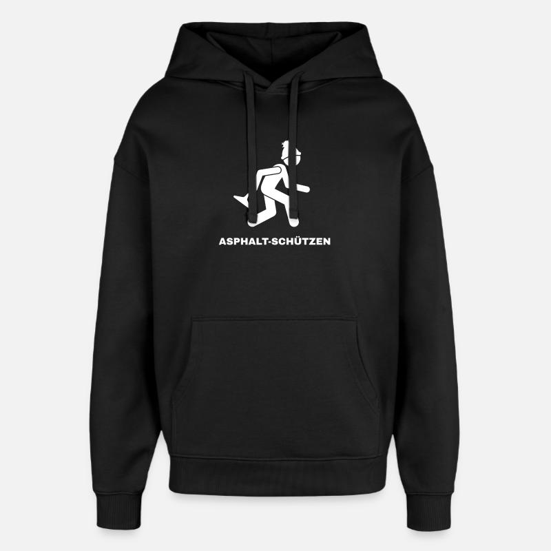 TIREURS D’ASPHALTE - Sweat à capuche unisexe Stanley/Stella Oversized - noir