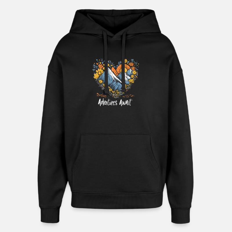Des aventures vous attendent - Sweat à capuche unisexe Stanley/Stella Oversized - noir