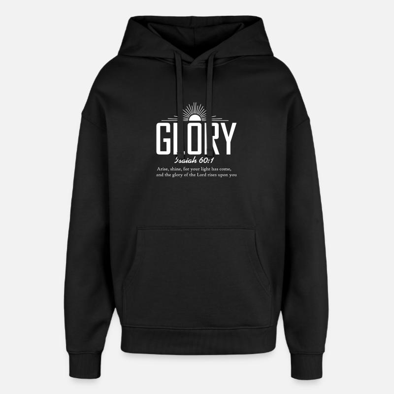 Versets bibliques de Gloire Sunrise - Sweat à capuche unisexe Stanley/Stella Oversized - noir