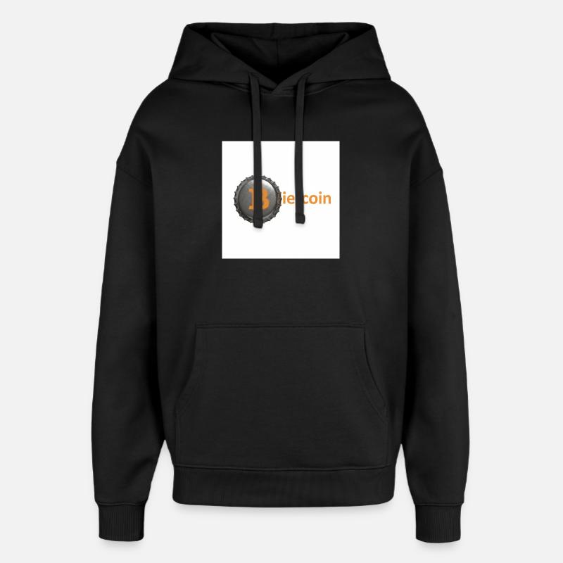 BierCoin Bitcoin Logo - Oversized Unisex Hoodie by Stanley/Stella - black