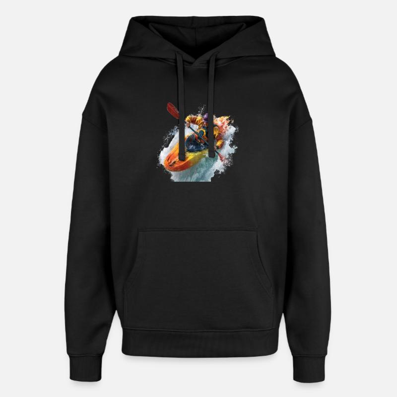 Aventure en kayak d’eau vive - Sweat à capuche unisexe Stanley/Stella Oversized - noir