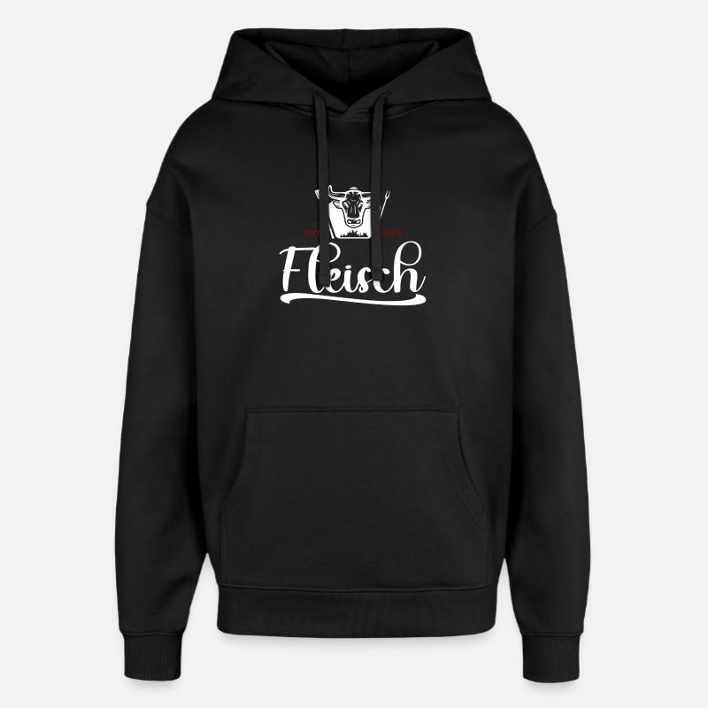 Fleisch Bullenkopf Grill Logo 2023 - Oversized Unisex Hoodie von Stanley/Stella - Schwarz