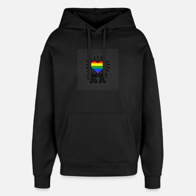 Herz-Regenbogen-Feier - Oversized Unisex Hoodie von Stanley/Stella - Schwarz
