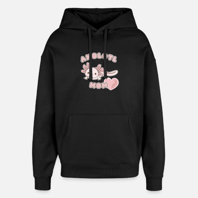 Maman axolotl - Sweat à capuche unisexe Stanley/Stella Oversized - noir