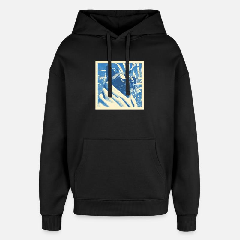 Design rétro cool pour chat - Sweat à capuche unisexe Stanley/Stella Oversized - noir