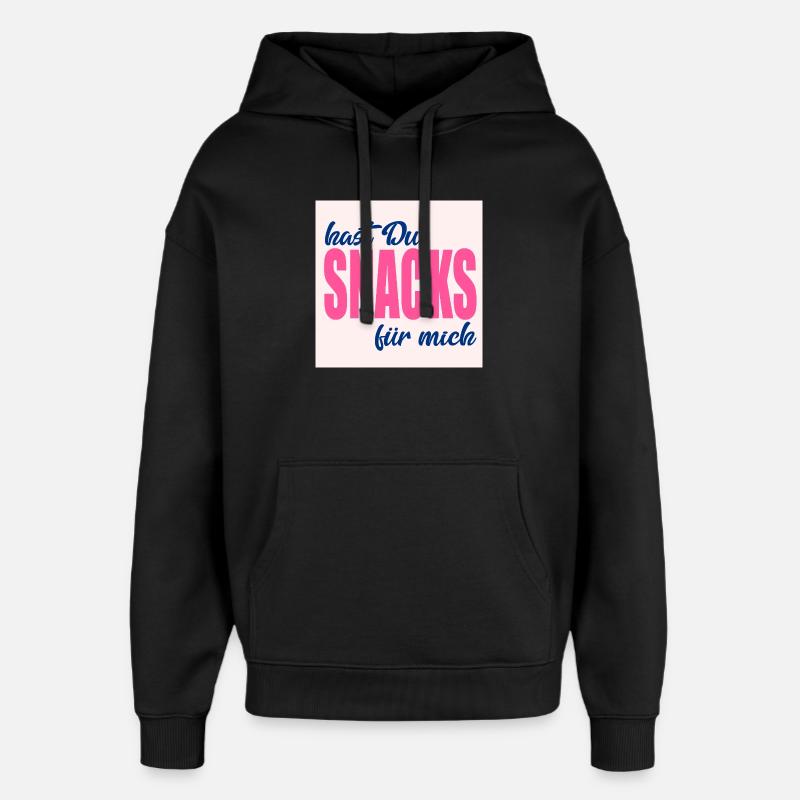 ESSEN SNACKS LIEBEN - Oversized Unisex Hoodie von Stanley/Stella - Schwarz