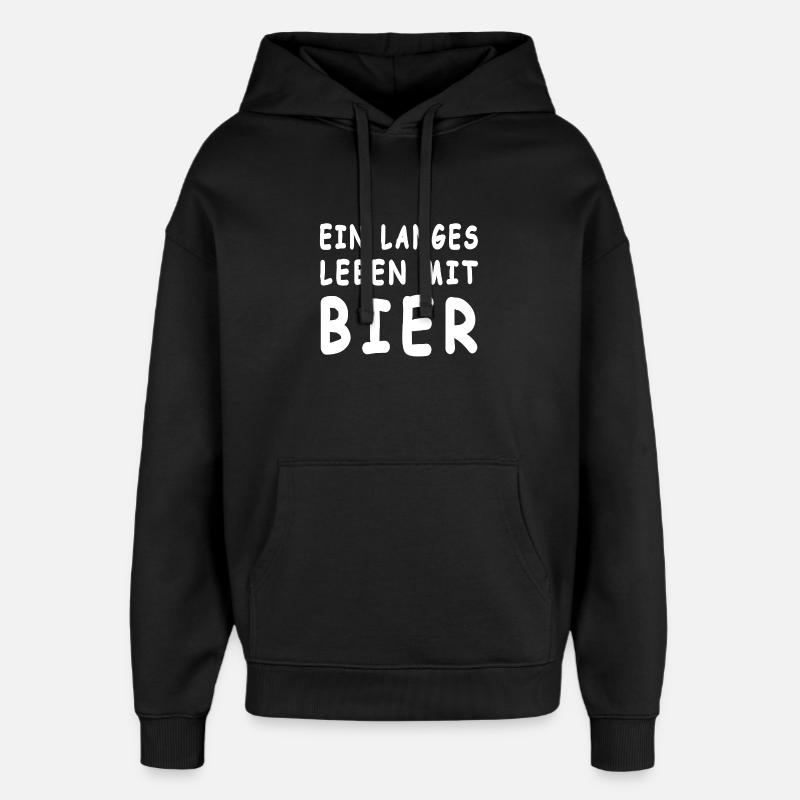 Bier - Oversized Unisex Hoodie von Stanley/Stella - Schwarz